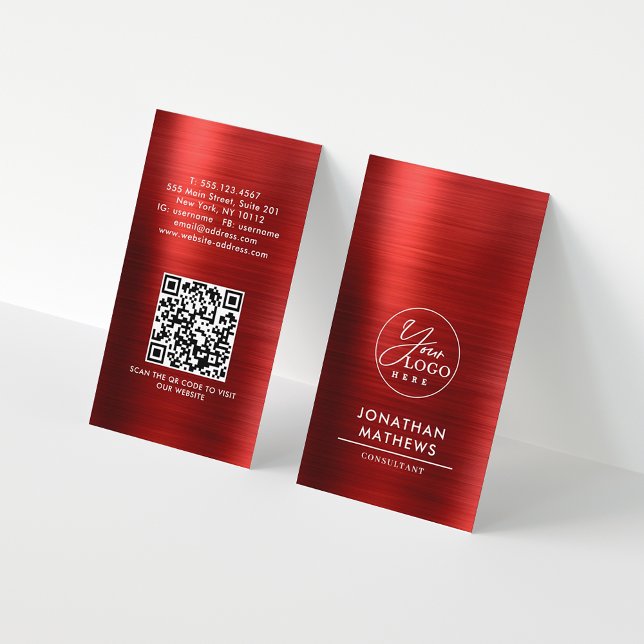 Professionell Bruten metallisk Logotyp QR-kod Visitkort (Skapare uppladdad)