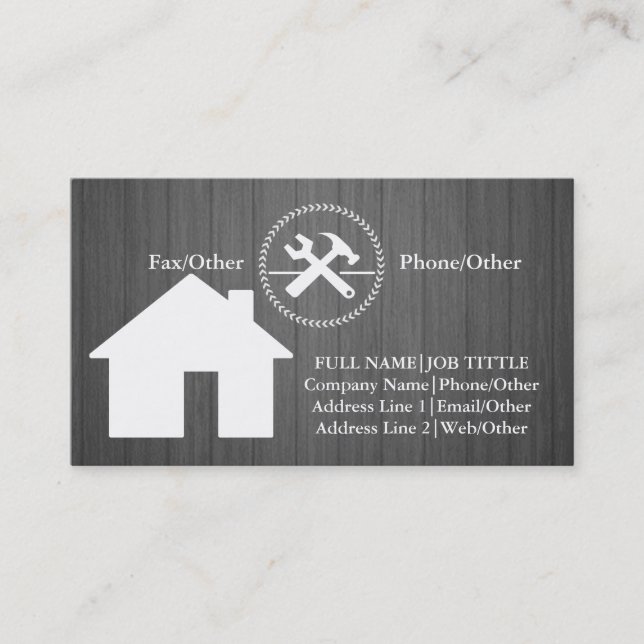 Professionell Builder Carpenter Verktyg Woodworkin Visitkort (Framsida)