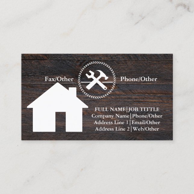 Professionell Builder Carpenter Verktyg Woodworkin Visitkort (Framsida)