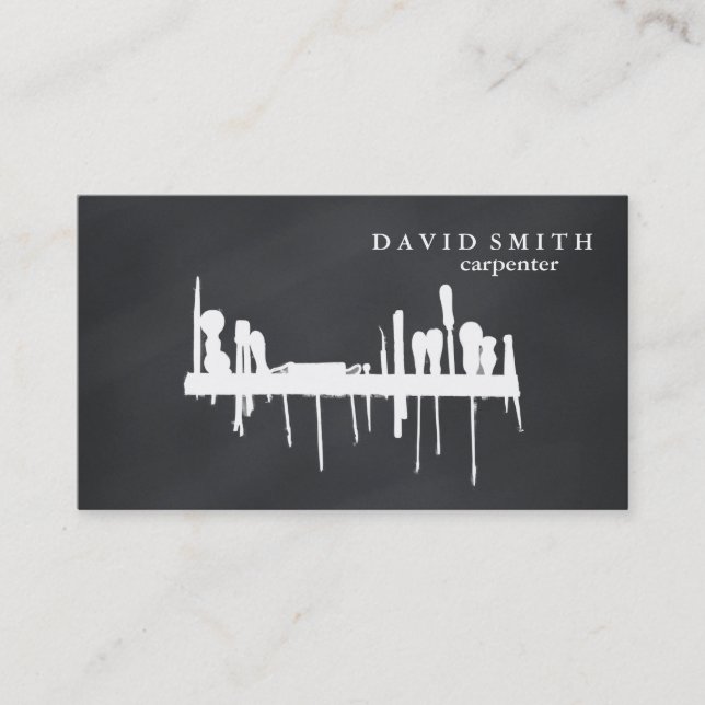 Professionell Builder Carpenter Verktyg Woodworkin Visitkort (Framsida)