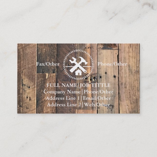 Professionell Builder Carpenter Verktyg Woodworkin Visitkort (Framsida)
