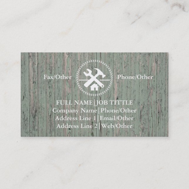 Professionell Builder Carpenter Verktyg Woodworkin Visitkort (Framsida)