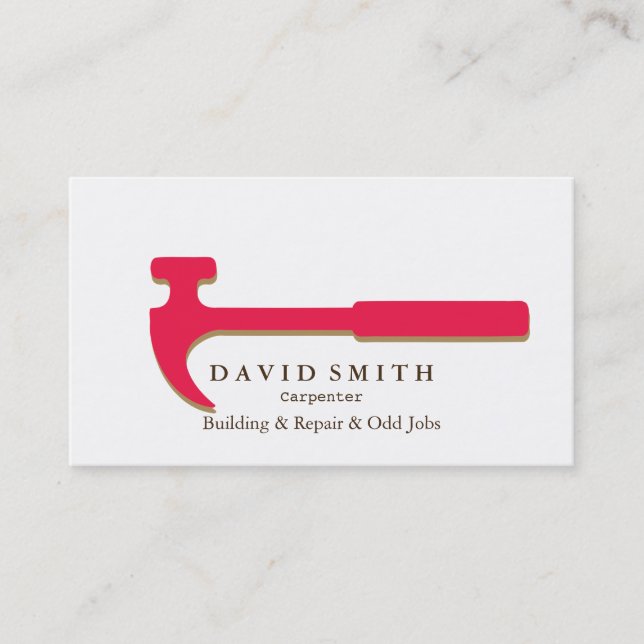 Professionell Builder Carpenter Verktyg Woodworkin Visitkort (Framsida)