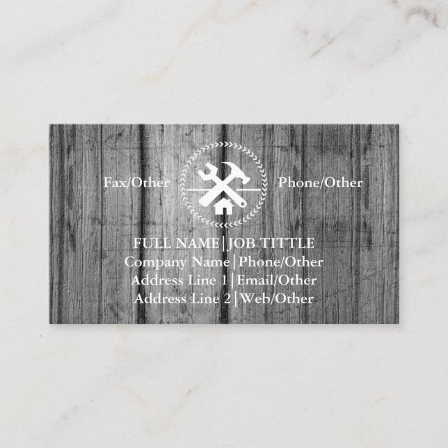 Professionell Builder Carpenter Verktyg Woodworkin Visitkort (Framsida)
