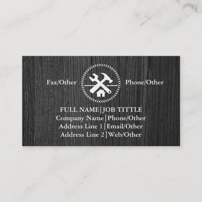 Professionell Builder Carpenter Verktyg Woodworkin Visitkort (Framsida)