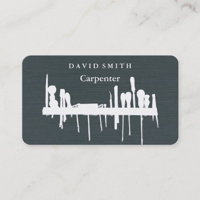 Professionell Builder Carpenter Verktyg Woodworkin Visitkort (Framsida)