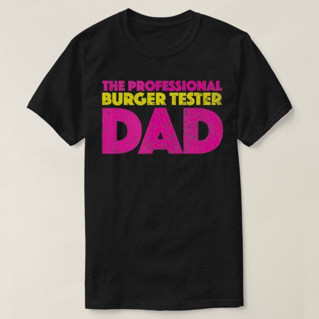 Professionell Burger Tester Pappa Retro Stil Vin T Shirt (Design framsida)