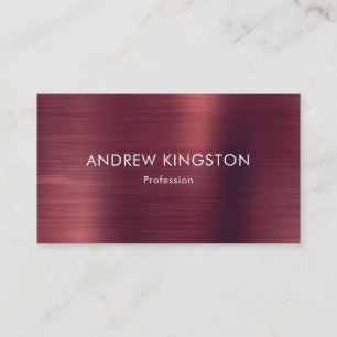 Professionell Burgundy Faux Brushed Metallic Steel Visitkort