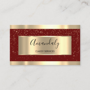Professionell Burgundy Guld Hairdresser Event Wedd Visitkort