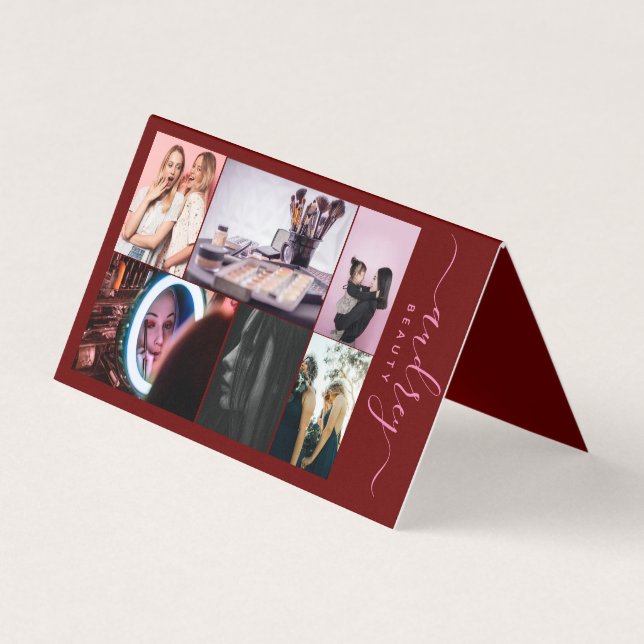 Professionell Burgundy och Guld Namnteckning 6 fot Visitkort (Framsida)