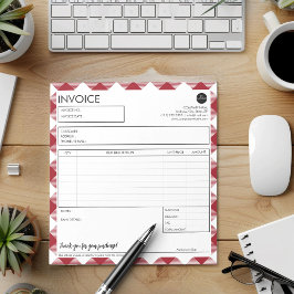 Professionell Business Invoice Red Gräns-mall Anteckningsblock