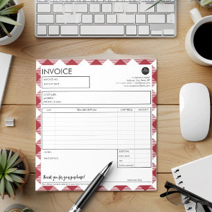 Professionell Business Invoice Red Gräns-mall Anteckningsblock