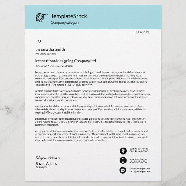 Professionell Business Letterhead Brevhuvud (Framsida)
