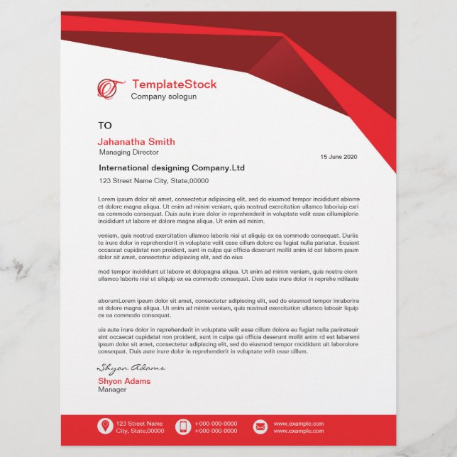 Professionell Business Letterhead Brevhuvud (Framsida)