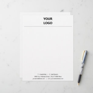 Professionell Business Letterhead med Logotyp Brevhuvud