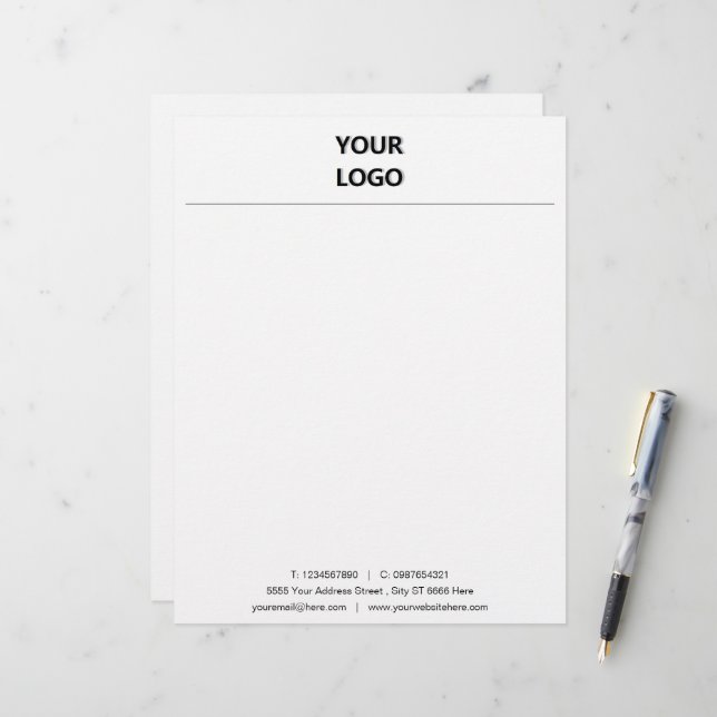 Professionell Business Letterhead med Logotyp Brevhuvud (Fram/Back In Situ)