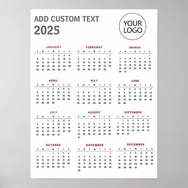 Professionell Business Logotyp and Text 2025 Calen Poster (Framsidan)
