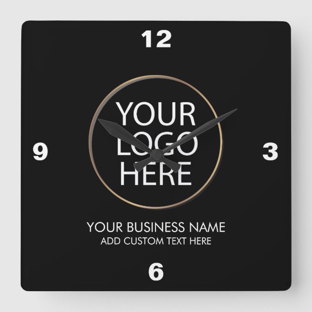 Professionell Business Logotyp and Text Company Bl Fyrkantig Klocka (Framsida)