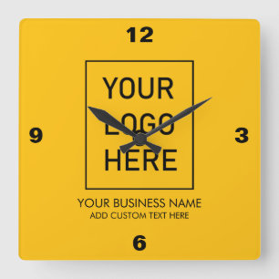 Professionell Business Logotyp and Text Company Gu Fyrkantig Klocka