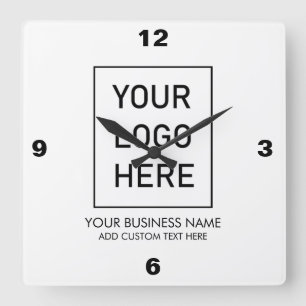 Professionell Business Logotyp and Text Company wh Fyrkantig Klocka