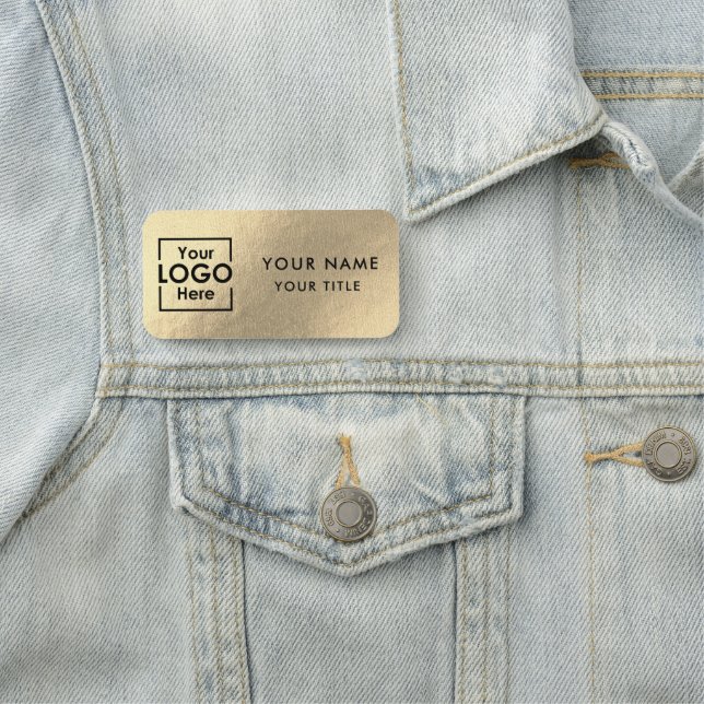 Professionell Business Logotyp Employee Namn Guld Namnbricka (På plats)