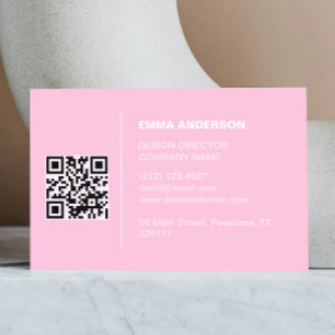Professionell Business logotyp Fet Rosa Qr-kod Visitkort