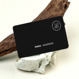 Professionell Business logotyp Fold Black Qr-kod Visitkort