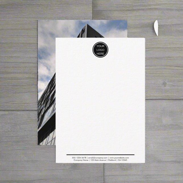 Professionell Business Logotyp l Company Photo Anteckningskort (Skapare uppladdad)