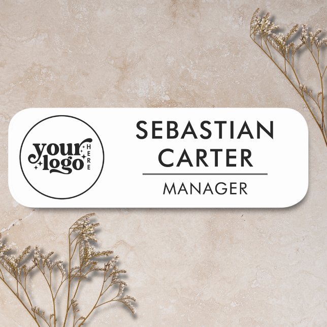 Professionell Business Logotyp - Magnetisk persona Namnbricka (Professional Business Logo – Magnetic Staff Name Tag)
