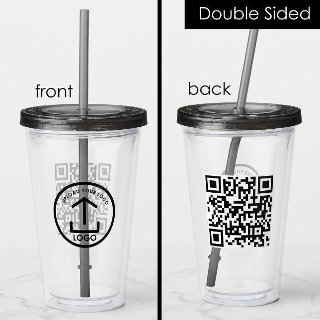 Professionell Business Logotyp Promo QR Code Moder Take Away Mugg (Professional Business Logo Promo QR Code Modern Acrylic Tumbler)