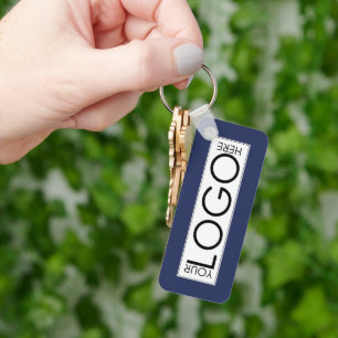 Professionell Business Logotyp Promo QR-kodblått Nyckelring