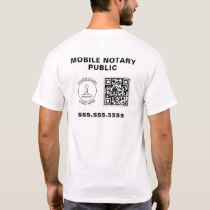 Professionell Business Logotyp QR Code Notary Work T Shirt