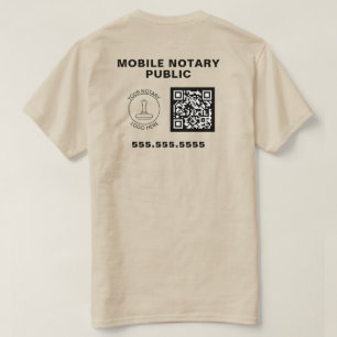 Professionell Business Logotyp QR Code Notary Work T Shirt