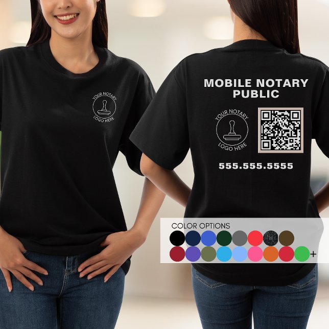 Professionell Business Logotyp QR Code Notary Work T Shirt (Skapare uppladdad)