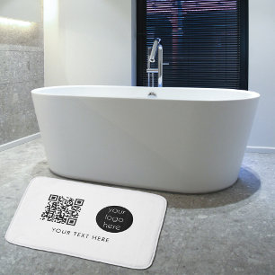 Professionell Business Logotyp QR-kod och text Badrumsmatta