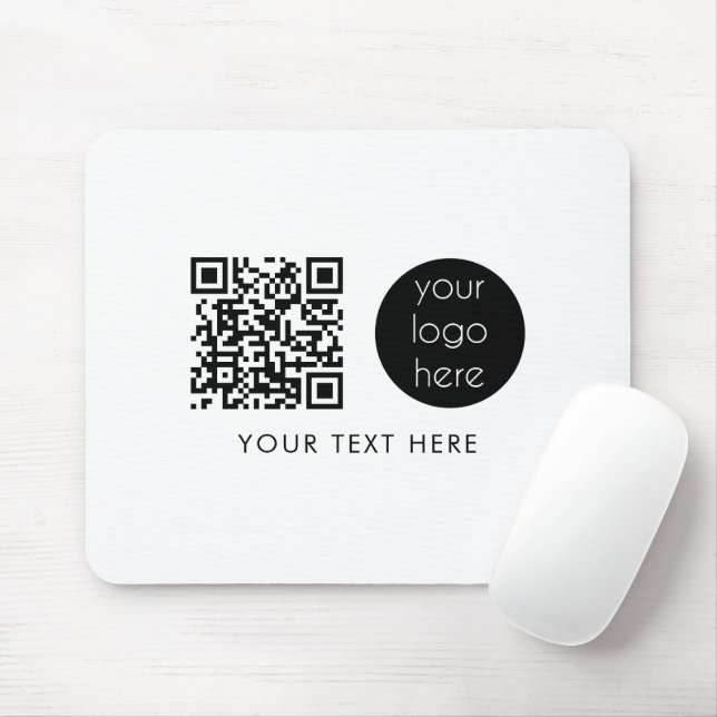 Professionell Business Logotyp QR-kod och text Musmatta (Med mus)