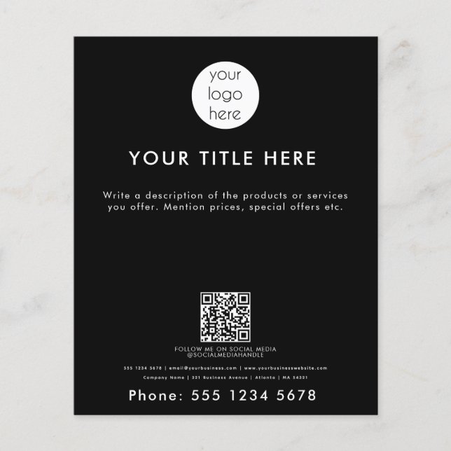 Professionell Business Logotyp QR-kod - säljfrämja Flygblad (Framsidan)