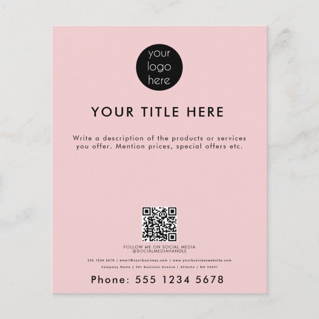 Professionell Business Logotyp QR-kod - säljfrämja Flygblad (Framsidan)