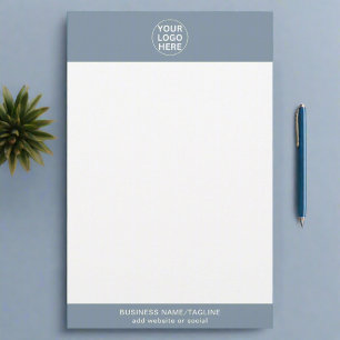 Professionell Business Logotyp & Text Dusty Blue Brevpapper