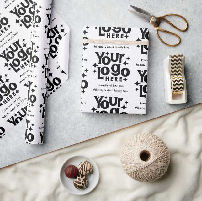 Professionell Business Logotyp Text Promoted Retro Presentpapper (Hantverk)