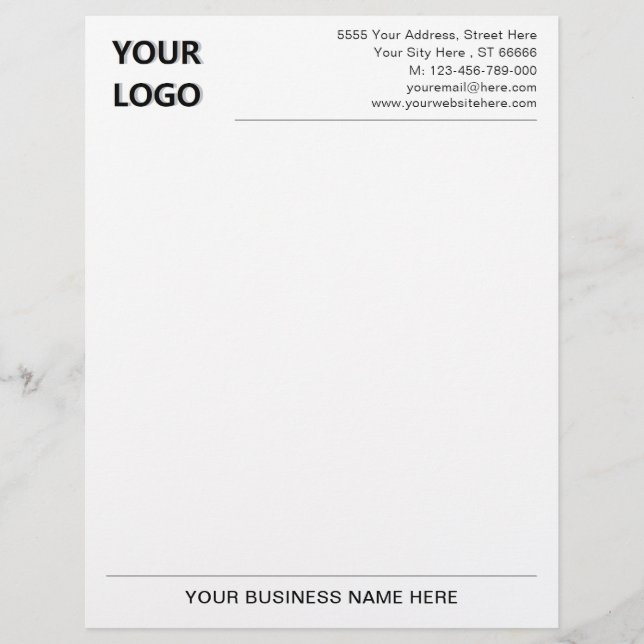 Professionell Business Namn Adress Logotyp Letterh Brevhuvud (Framsida)