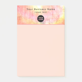 Professionell Business Neutralt Rosa Logotyp 4 x 6 Post-it Block