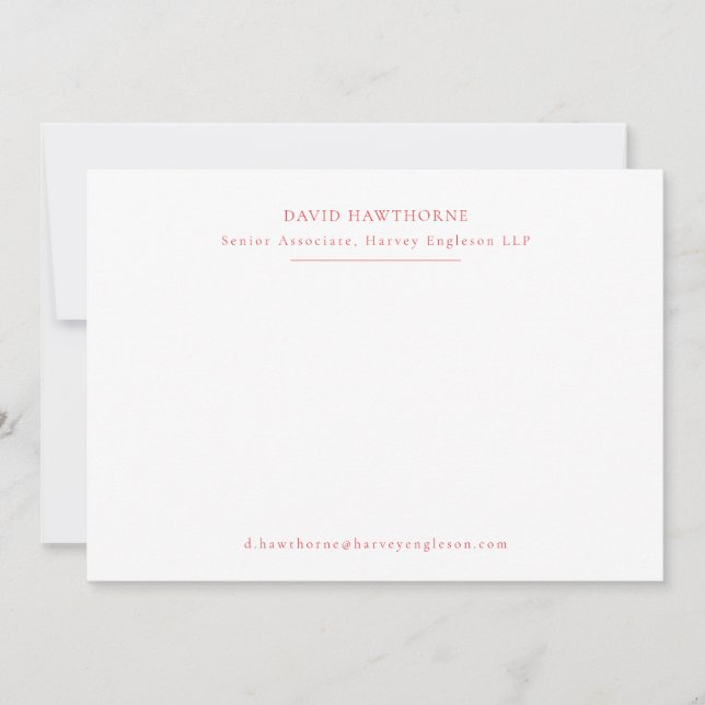 Professionell Business Simple Ro Red Note Anteckningskort (Framsida)
