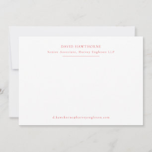 Professionell Business Simple Ro Red Note Anteckningskort