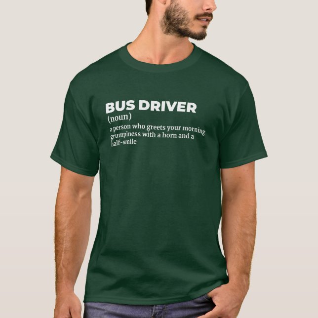 Professionell Buss drivrutinsdefinitionstext T Shirt (Framsida)
