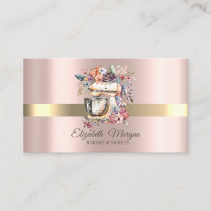 Professionell Cake Floral Mixer Bageri Roséguld Visitkort
