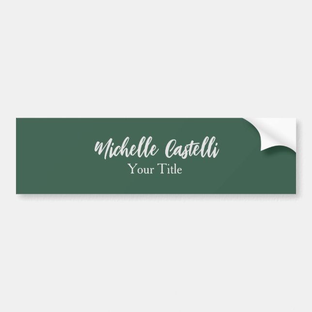 Professionell Calligraphy Modern Minimalist Grönt Bildekal (Framsidan)