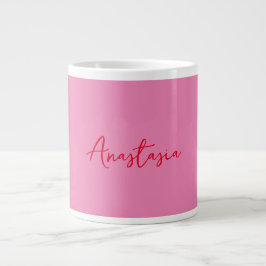 Professionell calligraphy namn anpassningsbar rosa jumbo mugg