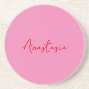 Professionell calligraphy namn anpassningsbar rosa underlägg