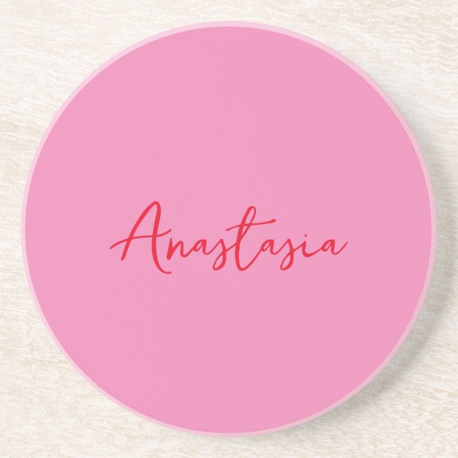 Professionell calligraphy namn anpassningsbar rosa underlägg (Framsidan)